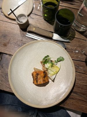 Starter - roasted sweet potatoes   at Bloempot in Lille