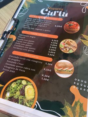 La carta vegana 🌱   at Sura Cafè & Crêpes in Barcelona