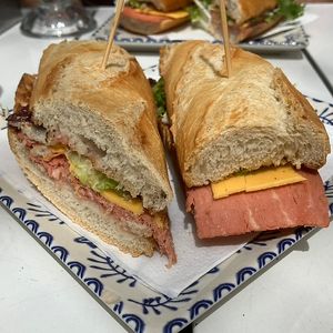 Bocadillo de bacon y queso veganos  at Sura Cafè & Crêpes in Barcelona
