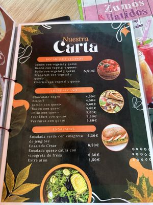 Carta  at Sura Cafè & Crêpes in Barcelona