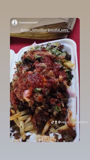 Loaded fries  at Vegan it Should Bee in Palmdale