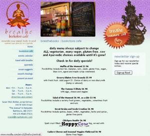 Menu - page 1 at Breathe Bookstore Cafe in Baltimore