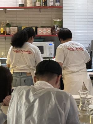 Beautiful back view of owner chef & staff. So friendly  at Weirdough - 위어도우 in Seoul