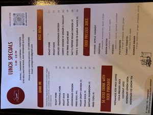 Lunch specials menu  at SEN Legend in East Brisbane