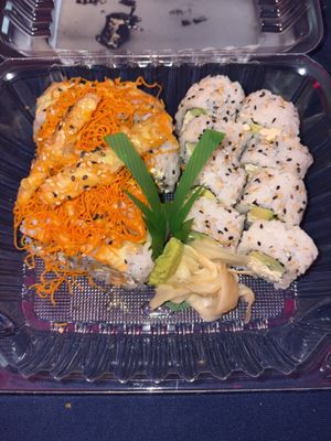 Vegan haru roll & vegan California roll  at Haru Haru in Auburn