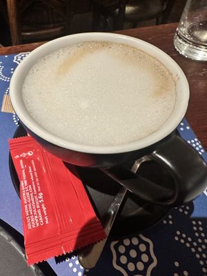 Cappuccino with pea milk   at Strudel House Budapest - Első Pesti Rétesház in Budapest
