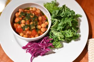 Chickpea tomato stew at Vegan Eat Tokyo in Tokyo