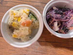 Potato salad slaw sides. at Vegan Eat Tokyo in Tokyo