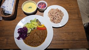Curry plate combo at Vegan Eat Tokyo in Tokyo