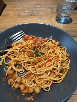 Chickpea spaghetti  at Vegan Eat Tokyo in Tokyo
