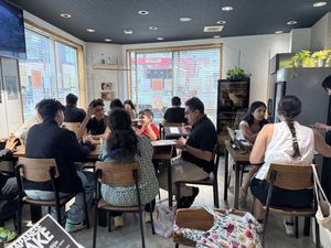 View of the interior of the restaurant  at Vegan Eat Tokyo in Tokyo