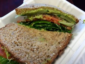 Sprouts & Avocado sandwich to-go.  at Nature's Market Cafe in Melbourne