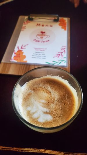 Flat white with cashew milk at Café Varme in Berlin