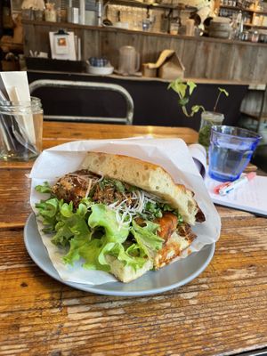 Tofu “tonkatsu” sandwich   at Alaska Zwei in Tokyo