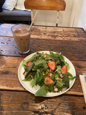 Seasonal salad, iced chai  at Alaska Zwei in Tokyo