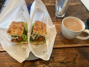 Tempeh sandwich at Alaska Zwei in Tokyo