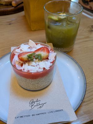 Chia pudding with coconut milk at Garden Balthazar Caffe - Picoas in Lisbon