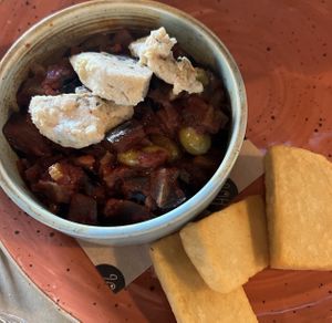 Caponata con formaggio vegetale   at Altrove in Monza