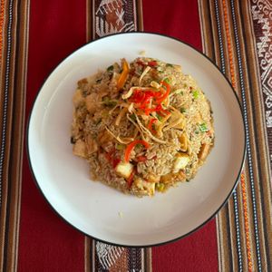arroz chaufa vegan   at Eli's Peruvian Kitchen in San Diego