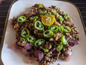 Mushroom sisig at Citrus Cafe  in Batuan