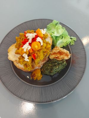 Smashed pumpkin toast at Fresh Fix Cafe in Chiang Mai