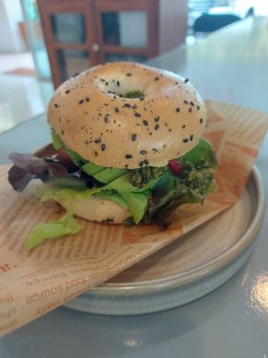 Fresh veggies bagel at Fresh Fix Cafe in Chiang Mai