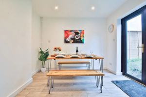 Kitchen /diner - opens out onto the large enclosed garden, perfect for your friendly companion and children to enjoy.  at Selbrooke House in Bristol
