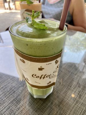 green smoothie with vegan protein   at Shatterbox Ao Nang in Krabi