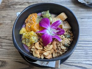 Tropical sunrise granola bowl at Shatterbox Ao Nang in Krabi