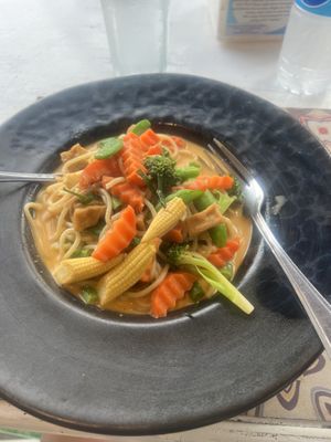spaghetti panang curry with tofu  at The Corner Drinks & Food Koh Kood in Koh Kut