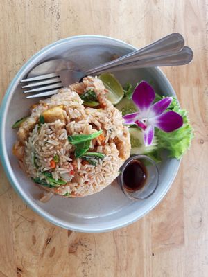 Fried rice with tofu at The Corner Drinks & Food Koh Kood in Koh Kut