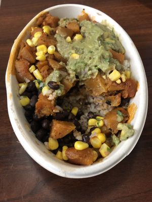 Sweet potato burrito bowl  at Burro Blanco - Masdar City in Abu Dhabi