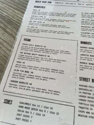 Menu   at Burro Blanco - Masdar City in Abu Dhabi