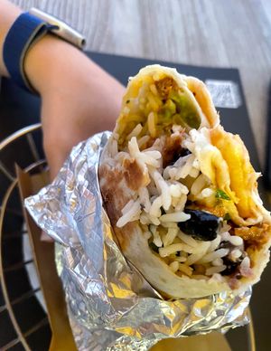 Beyond meat burritoos  at Burro Blanco - Masdar City in Abu Dhabi