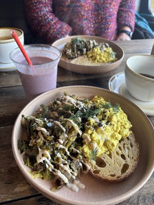 Spring green hash and tofu scramble   at The Kitchen @ Brixton Yoga in Leamington Spa