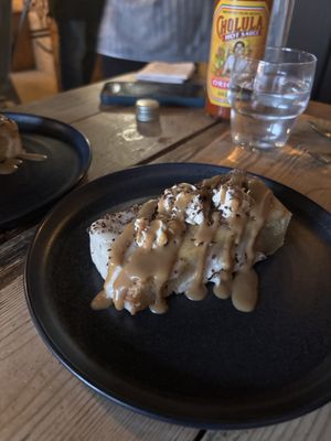 TRES LECHES CAKE SPONGE CAKE SOAKED IN CONDENSED 'MILK', COCONUT CREAM & BISCOFF DULCE DE LECHE SAUCE  at The Kitchen @ Brixton Yoga in Leamington Spa