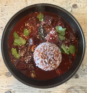 Sri Lanka Beetroot curry  at The Kitchen @ Brixton Yoga in Leamington Spa