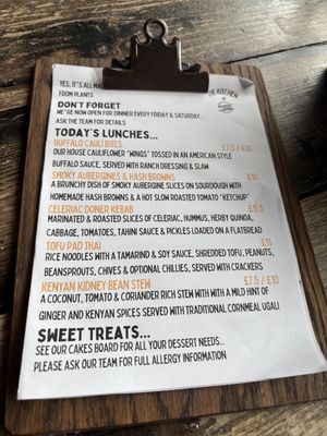 This weeks menu!  at The Kitchen @ Brixton Yoga in Leamington Spa