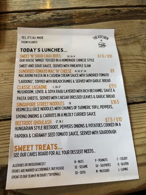 This week’s menu!  at The Kitchen @ Brixton Yoga in Leamington Spa