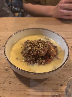 APPLE & CRANBERRY CRUMBLE -
SERVED WITH CUSTARD  at The Kitchen @ Brixton Yoga in Leamington Spa