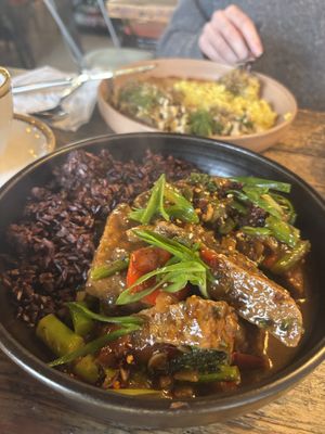 Chinese hotpot tofu - excellent !  at The Kitchen @ Brixton Yoga in Leamington Spa