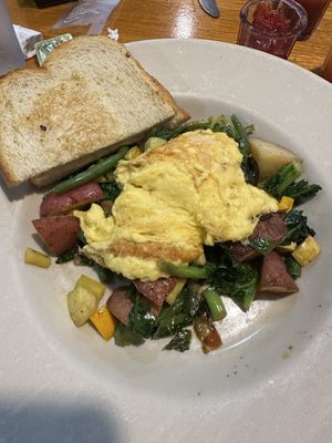 Seasonal vegetable hash  at Crooked Tree Cafe in Marietta