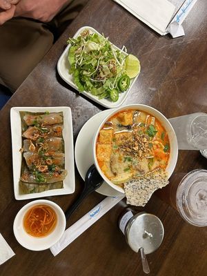 Banh Bot Loc and Mi Quang; both super good! at Tuệ Tâm  in Houston