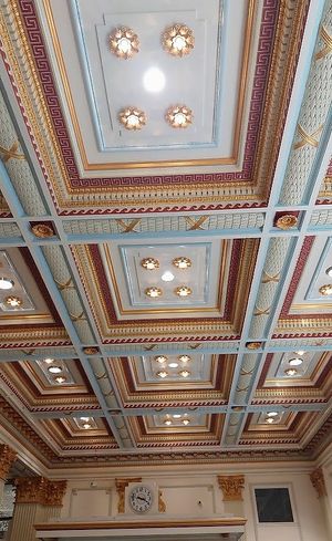 This cafe is located in a beautifully restored bank building that was criminally neglected.  at Clean Plates Café & Juice bar  in Reading