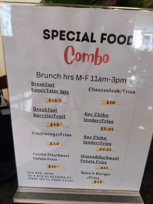 Specials at Clean Plates Café & Juice bar  in Reading