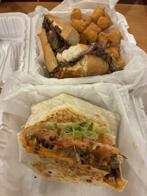 Mushroom steak sandwich & Crunchwrap.  at Clean Plates Café & Juice bar  in Reading