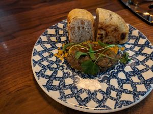 Homemade sourdough bread at Agni in Columbus