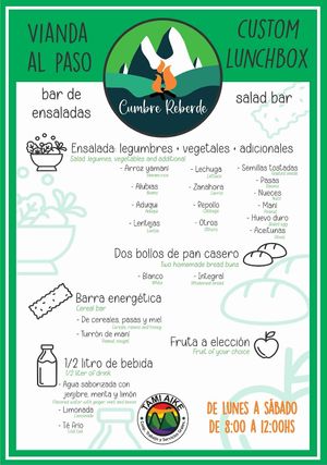 vianda al paso 18:00 a 12:00hs at Cumbre Reberde in El Chalten