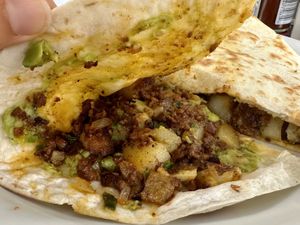 soy-rizo quesadilla   at Boogaloos in San Francisco