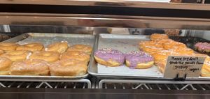Vegan glazed and frosted donuts   at UFFDA Donuts in Maple Grove